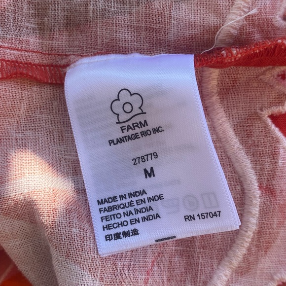 Farm Rio, Anthropologie, Sleeveless Cutout Linen Shell Top, Medium - Picture 10 of 12